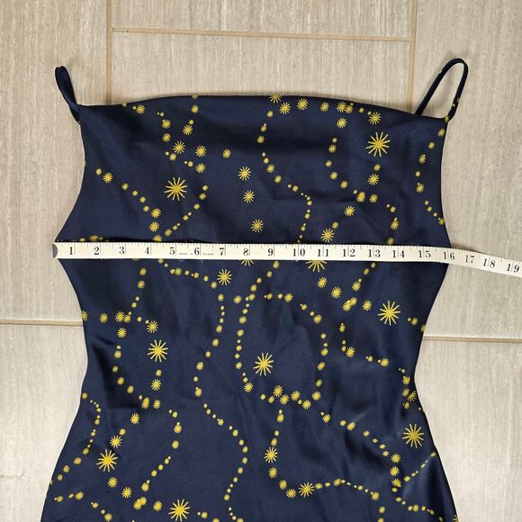 Urban Outfitters Mallory Celestial Slip Dress, Navy & Gold, Sz Medium - Picture 2 of 10